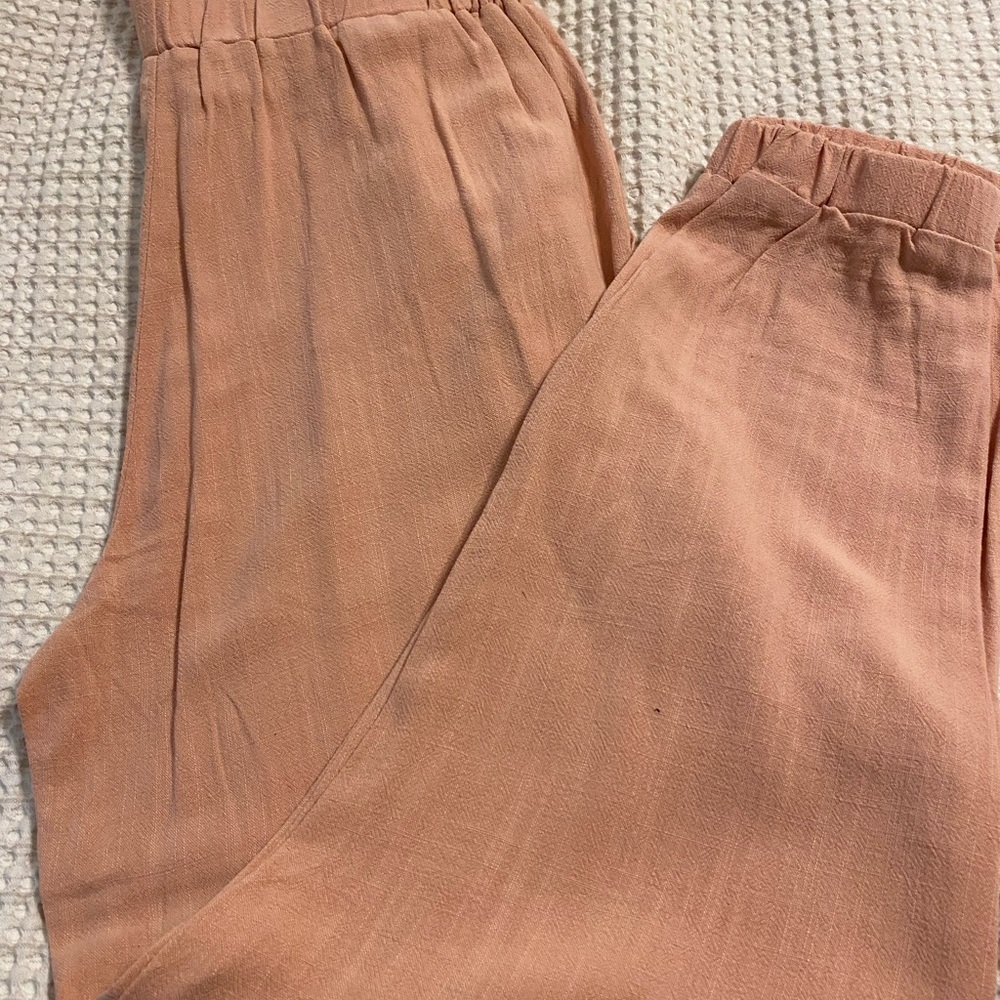 Peach Elastic Waist Pants